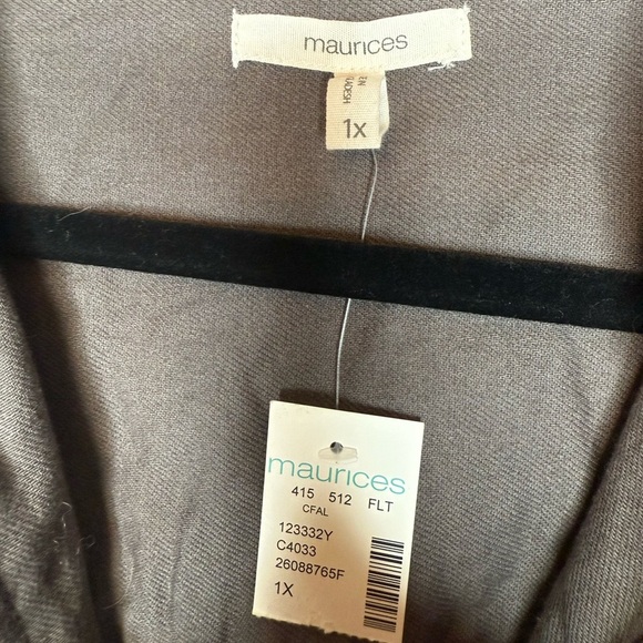 Maurice's Charcoal Plus Size Gray Hooded Shacket NWT Size 1X Lightweight Staple - Picture 8 of 16